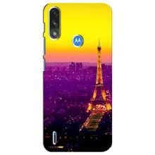 Чехол с Эйфелевой башней на Motorola E7 Power – Яркая башня