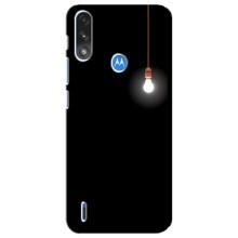 Чехол с картинками на черном фоне для Motorola E7 Power – Лампочка