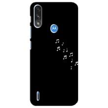 Чехол с картинками на черном фоне для Motorola E7 Power – Ноты