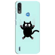 Чехол с принтом для Motorola E7 Power (AlphaPrint) Модные коты – Падающий кот