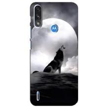Чохол з Вовком на Motorola E7 Power – Вовк і місяць