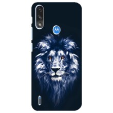 Чохол з картинкою ЛЕВ для Motorola E7 Power (VPrint) (Синій Лев)