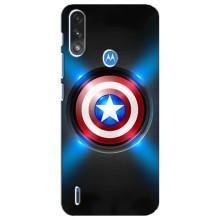Чехол с Щитом Капитана Америки на Motorola E7 Power – Яркий Щит Капитана