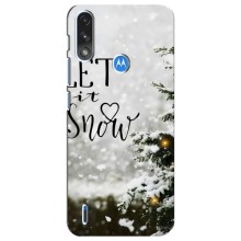 Новогодние, Праздничные Чехлы для Motorola E7 Power - 2024 год (Let it snow)