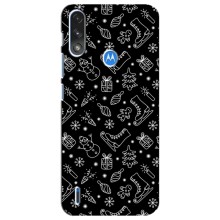 Новогодние, Праздничные Чехлы для Motorola E7 Power - 2024 год (Новогодний фон)