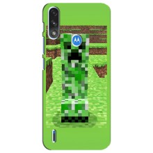 Чехлы для Motorola E7 Power (Персонажи Майн Крафт) (Крипер 2)