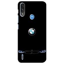 Силиконовый бампер с картинкой машины на Motorola E7 Power (Черный BMW)