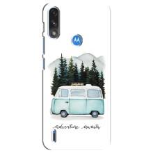 Силиконовый бампер с картинкой машины на Motorola E7 Power (Домик на колесах)