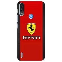 Силиконовый бампер с картинкой машины на Motorola E7 Power (Ferrari Logo)
