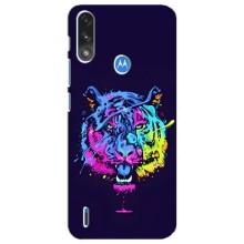 Силиконовый бампер с картинкой животных для Motorola E7 Power – Тигр-Арт