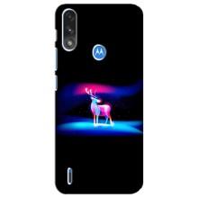 Силиконовый бампер с картинкой животных для Motorola E7 Power – Яркий олень
