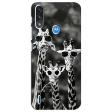 Силіконовий чохол з КАРТИНКАМИ літо для Motorola E7 Power (AlphaPrint) (Жирафи в окулярах)