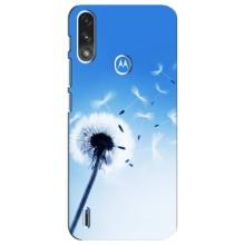 Силиконовый Чехол с одуванчиками на Motorola E7 Power – Одуванчик на голубом