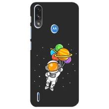 Силіконовый Чохол з принтом "Космонавти" на Motorola E7 Power – Космонавт з кульками