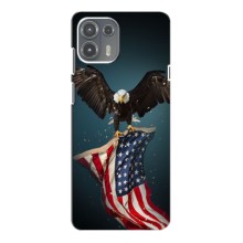 Чехол Флаг USA для Motorola Edge 20 Lite – Орел и флаг
