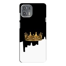 Чехол (Корона на чёрном фоне) для Мото Едж 20 Лайт – Золотая корона