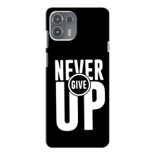 Силиконовый Чехол на Motorola Edge 20 Lite с картинкой Nike (Never Give UP)