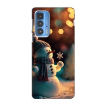 Чехлы на Новый Год Motorola Edge 20 Pro (Снеговик праздничный)