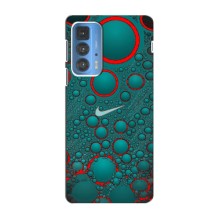 Силиконовый Чехол на Motorola Edge 20 Pro с картинкой Nike (Найк зеленый)