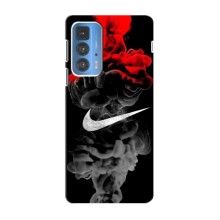 Силиконовый Чехол на Motorola Edge 20 Pro с картинкой Nike (Nike дым)