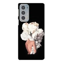 Чехлы (ART) Цветы на Motorola Edge 20 (VPrint) (Белые цветы)