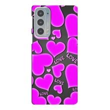 Чехлы для любимой на Мото Ейдж 20 (VPrint) (Pink hearts)