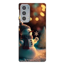 Чехлы на Новый Год Motorola Edge 20 – Снеговик праздничный