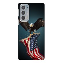 Чехол Флаг USA для Motorola Edge 20 – Орел и флаг