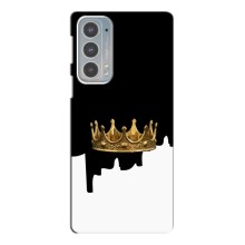 Чехол (Корона на чёрном фоне) для Мото Едж 20 – Золотая корона