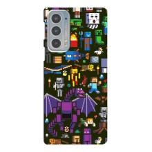 Чехол Майнкрафт на Motorola Edge 20 (AlphaPrint) Minecraft (Коллаж Майнкрафт)