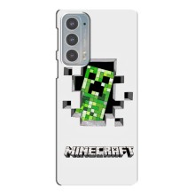 Чехол Майнкрафт на Motorola Edge 20 (AlphaPrint) Minecraft (крипер Майнкрафт)