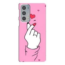 Чехол с принтом для Motorola Edge 20 (AlphaPrint - Знак сердечка)