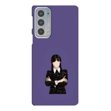 Чехлы Венсдей на Motorola Edge 20 Уэнсдей (AlphaPrint) (Уэнздей в черном)