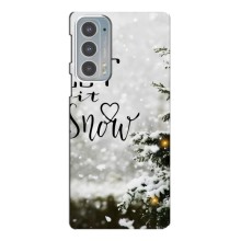 Новорічні, Святкові Чохли для Motorola Edge 20 - 2024 год (Let it snow)