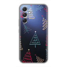 Зимні Чохли для Motorola Єdge 30 Pro - прозорий фон (Різдвяні ялинки)