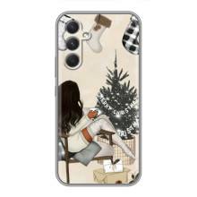 Різдвяні, Святкові Чохли для Motorola Еdge 30 (Дівчина з ялинкою)