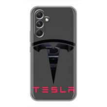 Силиконовый бампер с картинкой машины на Motorola Edge 30 (Logo TESLA)