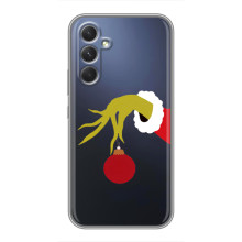 Зимні Чохли для Motorola Еdge 30 - прозорий фон (Грінч з іграшкою)