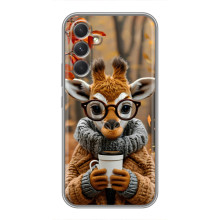 Печатный чехол «Зверята с кофе» для Motorola Edge 30 – Жираф с кофе