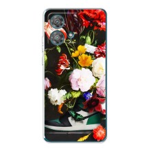 Брендновые Чехлы для Motorola Edge 40 Neo - (PREMIUMPrint) (Nike цветы)