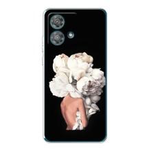 Чехлы (ART) Цветы на Motorola Edge 40 Neo (VPrint) (Белые цветы)