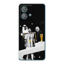 Чехлы для Motorola Edge 40 Neo (Leo чемпион) (AlphaPrint) (Месси в накидке)