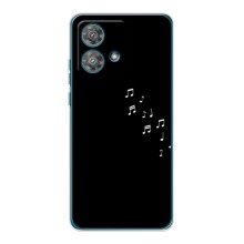 Чехол с картинками на черном фоне для Motorola Edge 40 Neo – Ноты