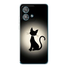 Чехол с принтом для Motorola Edge 40 Neo (AlphaPrint) Модные коты (Силуэт котика)