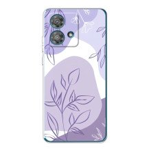 Силконовий чохол з принтом в квітах на Motorola Edge 40 Neo – Фіолетовий дизайн