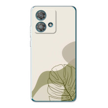 Силконовий чохол з принтом в квітах на Motorola Edge 40 Neo – Монстера зелена