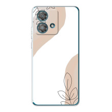 Силконовий чохол з принтом в квітах на Motorola Edge 40 Neo – Нюдовий дизайн