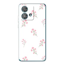 Чехол с розовым рисунком для Motorola Edge 40 Neo (Розовые цветы)