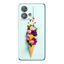 Чохли з тематикою "КВІТИ" на Motorola Edge 40 Neo (Квітка-морозиво)