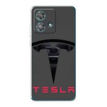 Силиконовый бампер с картинкой машины на Motorola Edge 40 Neo – Logo TESLA
